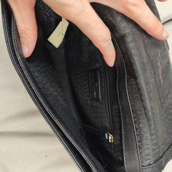 Kate Spade Warm and Fuzzy Large Monster Carsen Crossbody Bag Black Leather‎ - Picture 8 of 11